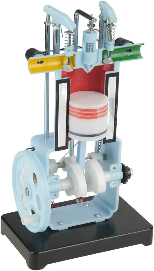 Engine Model,4 Stroke Hand Crank Model Engine Building Kit Scientific Physics Model for Physics Mechanics Experiment Teaching Instrument 4 Stroke