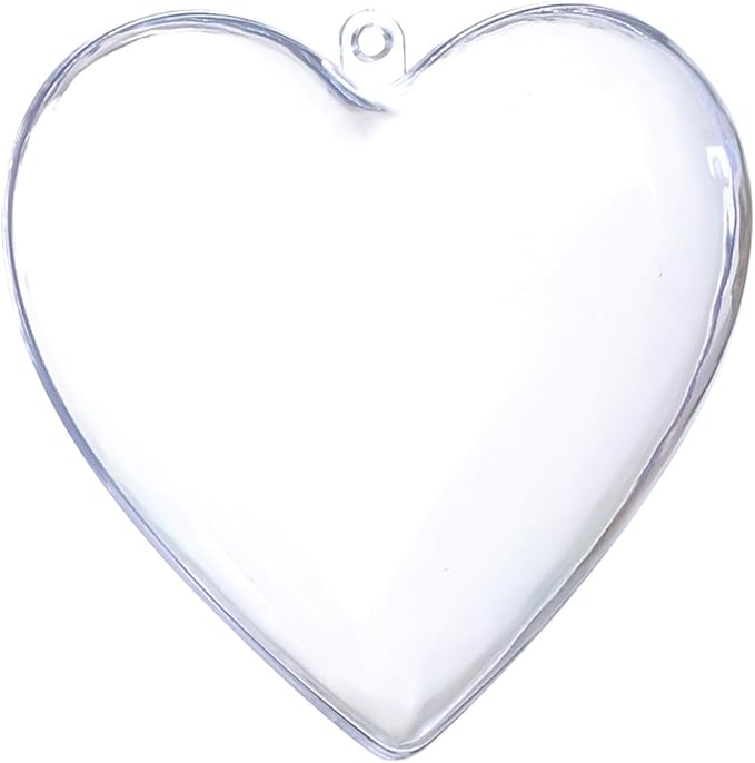 Clear Plastic Ornaments, Pack of 10 Individual 80mm Clear Plastic Heart Christmas Ornaments,Fillable Balls for Christmas Tree Decor, Wedding Party, DIY Crafts by S SEEKINGTAG