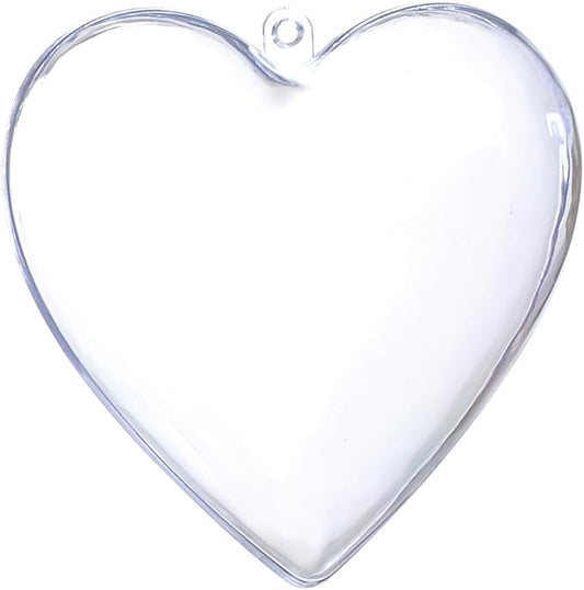 Clear Plastic Ornaments, Pack of 10 Individual 80mm Clear Plastic Heart Christmas Ornaments,Fillable Balls for Christmas Tree Decor, Wedding Party, DIY Crafts by S SEEKINGTAG