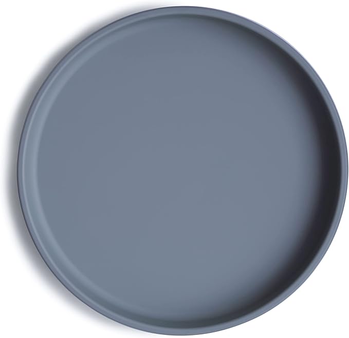 mushie Classic Silicone Suction Plate | BPA-Free Non-Slip Design (Tradewinds)