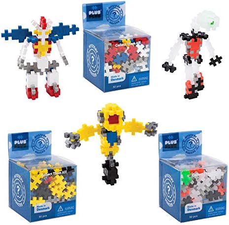 PLUS PLUS Set of 9 Mystery Makers, Stem Building Toy, Party Favor Gifts, Interlocking Mini 3D Puzzle Blocks for Kids - Robots