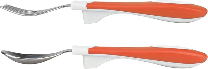 Dr. Brown's Designed to Nourish Soft-Grip Spoon and Fork Set,Coral