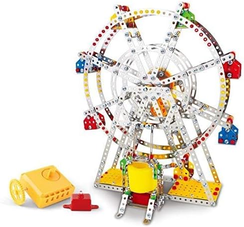 Ampersand Shops 14-Inch Tall DIY Metal Colorful Ferris Wheel Building Kit (954 Pieces) with Music and Lights