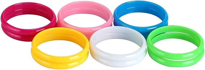 BinaryABC Plastic Bangle Bracelets Candy Color Bracelet Party Favors Pack for Birthday Party 12pcs (Adult Size)