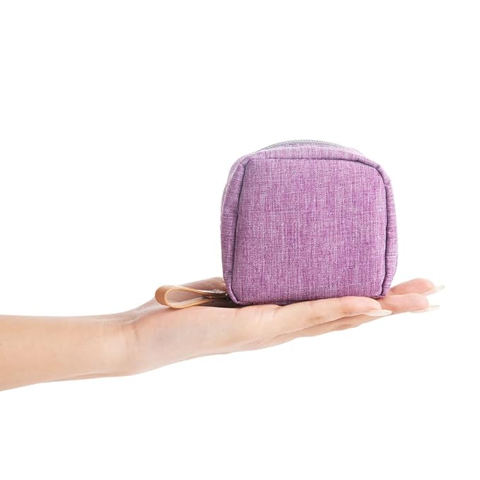 Hekyip Mini Cosmetic Bag, Travel Makeup Pouch, Portable Waterproof Cosmetic Pouch for Ladies Women, Mini (Mini Purple)