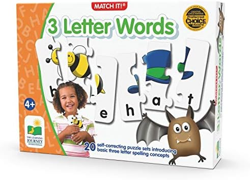 The Learning Journey: Match It! - 3 Letter Words -Spelling Puzzles for Kids Ages 3-5, Learn to Read With Preschool Learning Materials and Learning Games - Award Winning Educational Toys