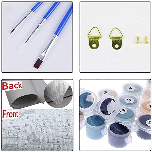 Hiolife Paint by Number Kits for Adults,Kids, Beginners, with Brushes and Acrylic Pigment, 20x16 Inch Elephant - Frameless