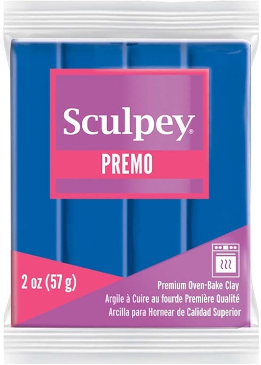 Sculpey Premo Polymer Oven-Bake Clay, Cobalt Blue, Non Toxic, 2 oz. bar, Great for jewelry making, holiday, DIY, mixed media and home décor projects. Premium clay Great for clayers and artists.