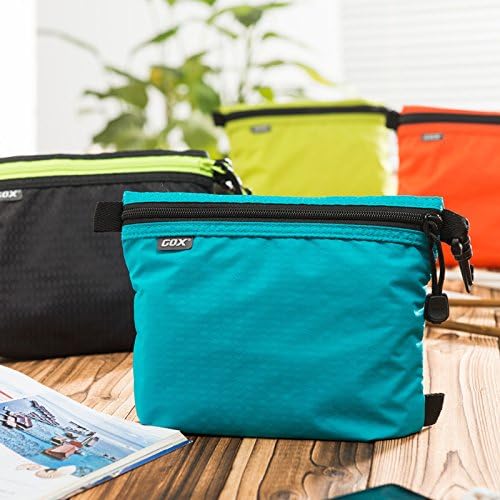 GOX Travel Toiletry Bag Carry On Zipper Pouch Cosmetic Kit Makeup Digital Bag Water Repellent Nylon (Turquoise)