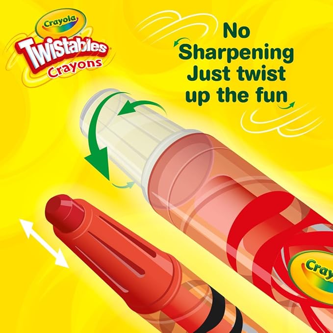 Crayola Mini Twistables Crayons for Kids (50ct), Arts & Crafts Supplies, Toddler Crayons for Coloring Books, Easter Basket Stuffer for Kids, Gifts