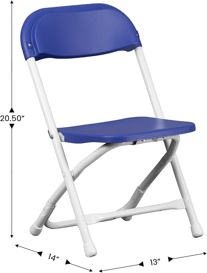 Flash Furniture 2 Pack Kids Blue Plastic Folding Chair