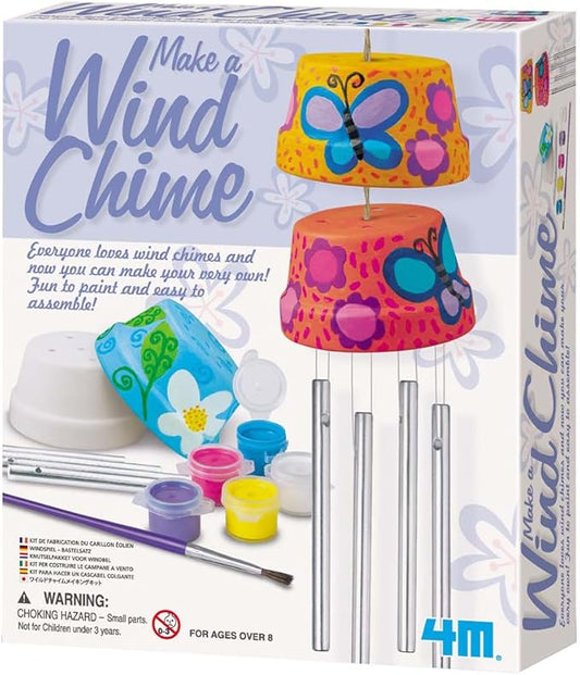 4M Make A Wind Chime Kit - Arts & Crafts Construct & Paint A Wind Powered Musical Chime DIY Gift for Kids, Boys & Girls