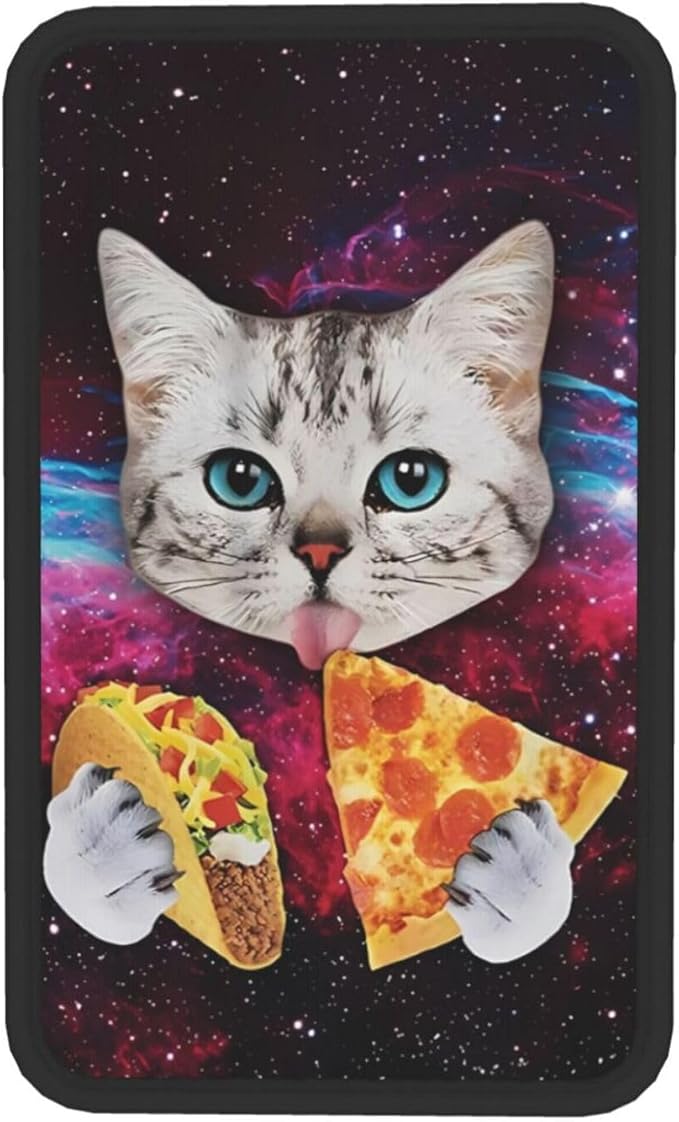 DORKEIXIA Galaxy Cat Pizza Taco Sky Funny Auto Center Console Armrest Pad Universal Car Center Console Cover Seat Box Cover for Sedan, Van, SUV, Truck Car Accessorie