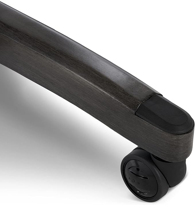 La-Z-Boy Delano Big & Tall Executive Office Chair, High Back Ergonomic Lumbar Support, Bonded Leather, Black with Weathered Gray Wood