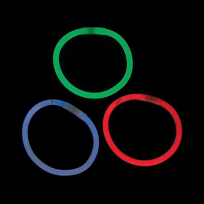 Fun Express - 100pc Christmas Value Glow Bracelet for Christmas - Jewelry - Glow - Glow Bracelets - Christmas - 100 Pieces Multi