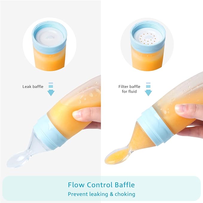 Termichy Baby Food Dispensing Spoon: Squeeze Feeder Dispenser for Baby - Self Feeding Bottle Spoon