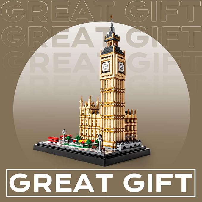 NeoLeo Real Big Ben Micro Building Blocks Set (3900+PCS) - World Famous Architectural Model Toys Gifts for Kid and Adult