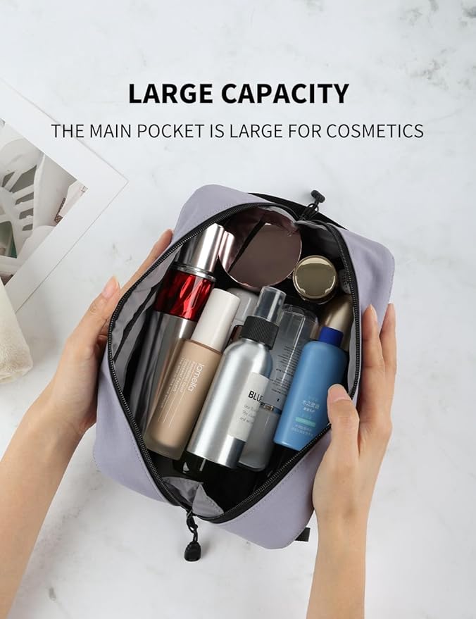 GOX Small Travel Toiletry Bag, Dopp Kit Case For Men, Multifunction Cosmetics Organizer Pouch (Lavender Purple)