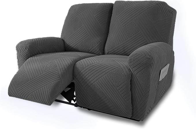 NORTHERN BROTHERS Recliner Loveseat Covers - Recliner Sofa Covers 2 Seater Loveseat Covers for Reclining Loveseat Recliner Cover, Dark Gray