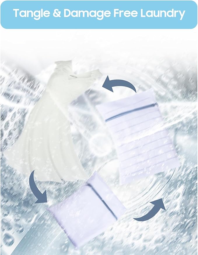 4 Pcs Large Mesh Laundry Bags for Delicates Intimates Lingerie with Zipper 2 Pcs 24” x 24”, 2 Pcs 20” x 24”