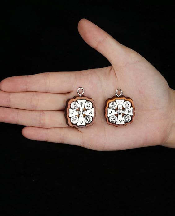 COTTVOTT Wooden Christian Jesus Cross/Orthodox Crucifix Charms Pendants for Rosary Necklace, DIY Jewelry Making Accessories Parts