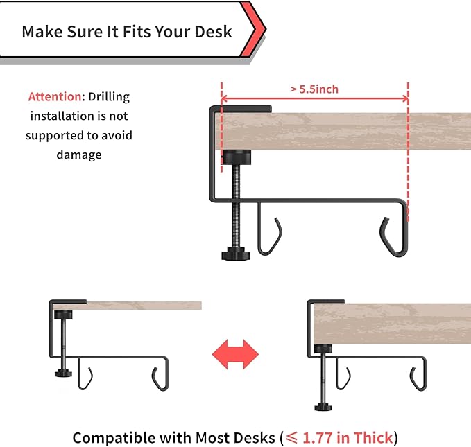 Under Desk Cable Management Tray, 36” Cord Organizer for Desk Clamp Mount, Heavy Duty Fabric Wire Management for Office Home