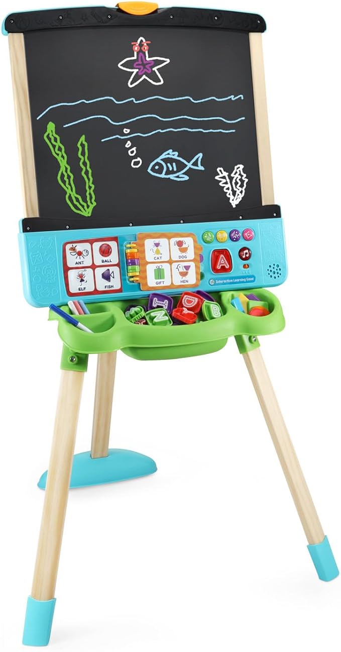 LeapFrog Interactive Learning Easel with Magnetic Chalkboard and Whiteboard for Kids Ages 3-5 (Frustration Free Packaging)