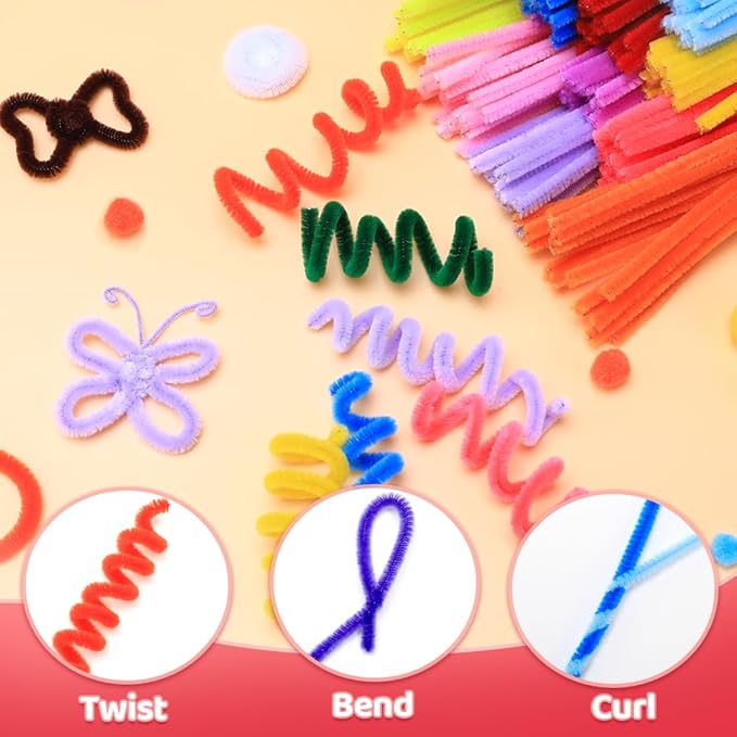 Praisebank 1000pcs Black Pipe Cleaners, Pipe Cleaners, Pipe Cleaners for Crafts.