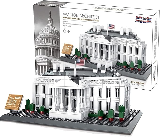 Liberty Imports White House Building Blocks Set, 770 Pieces Washington D.C. White House Famous Landmark Series - Architecture Bricks Toy Model for Kids and Adults