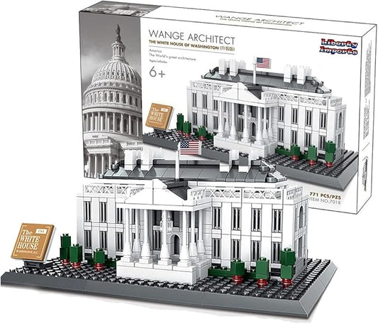 Liberty Imports White House Building Blocks Set, 770 Pieces Washington D.C. White House Famous Landmark Series - Architecture Bricks Toy Model for Kids and Adults