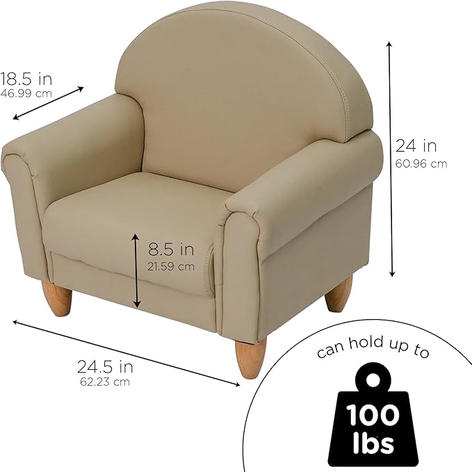 Children's Factory As We Grow Toddler Chair, Flexible Seating for Daycare or Preschool, Kids Reading Couch, Playroom Furniture, Buff