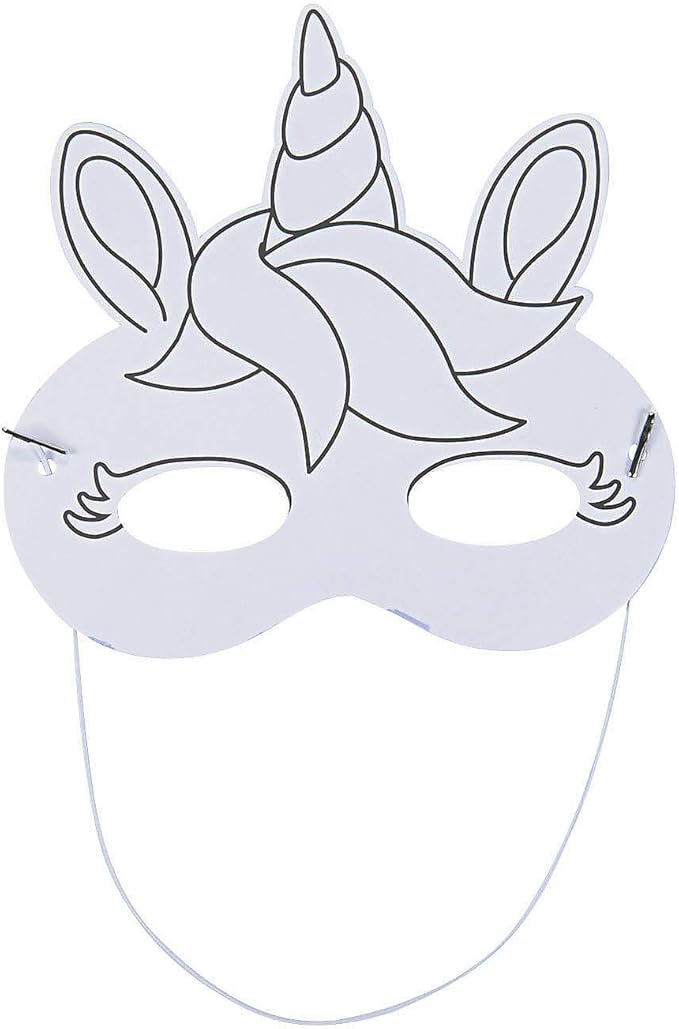 Color Your Own Unicorn Mask 1Dz - Crafts for Kids and Fun Home Activities