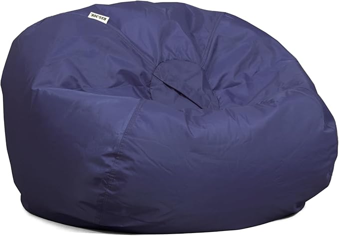 Big Joe Classic Bean Bag Chair, Navy Smartmax, Durable Polyester Nylon Blend, 2 feet Round