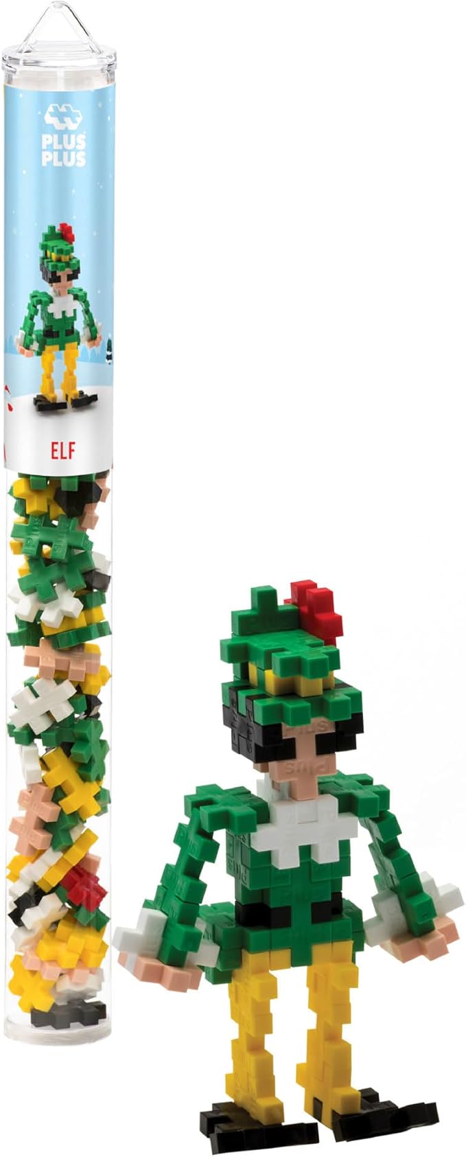 PLUS PLUS – Mini Maker Tube – Elf – 70 Piece, Construction Building Stem Toy, Interlocking Mini Puzzle Blocks for Kids