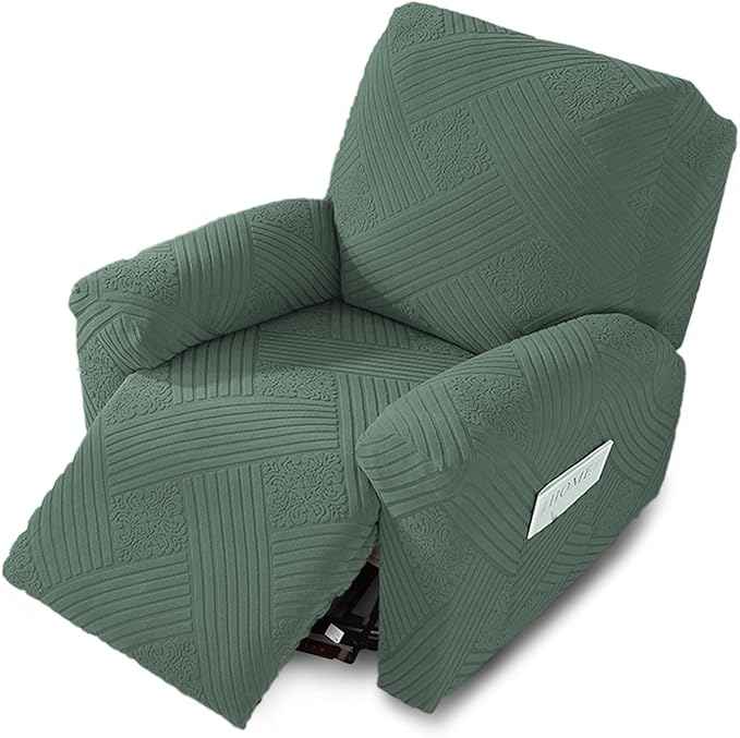 NORTHERN BROTHERS Recliner Chair Covers - Lazy Boy Recliner Covers That Stay in Place, 4 Pieces Reclining Chair Cover Recliner Slipcovers 1 Seater, Light Green