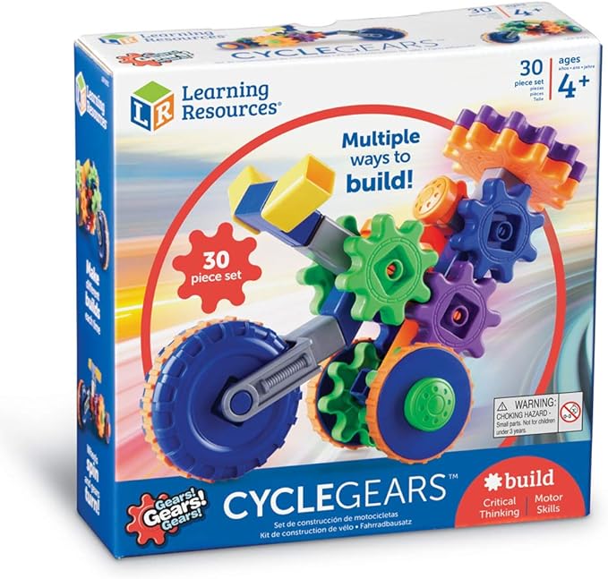 Learning Resources Gears! Gears! Gears! Cycle Gears, Construction, Gear Toy, 30 Pieces, Ages 4+