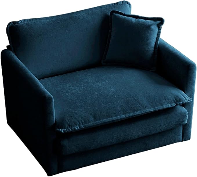 Chenille Oversized Accent Chair - 41.4”W Big Comfy Modular Cloud Chair, Cozy Armchair for Living Room, Bedroom, Kids Room, Family Room, Reading Nook, Navy Blue