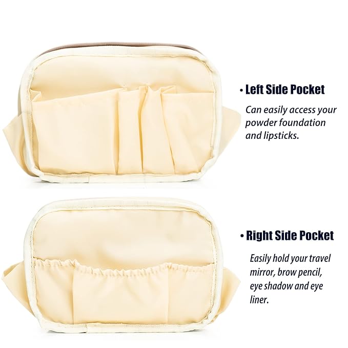 Hekyip Rectangular Cosmetic Beauty Bag for Purse Travel Handy Makeup Pouch for Women Girls (Rectangular Grayish Blue)