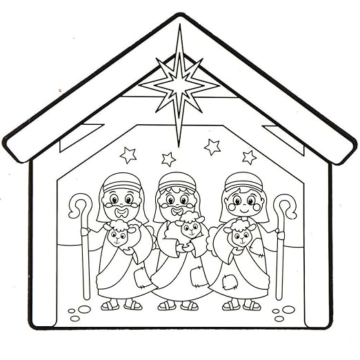 Baker Ross AX571 Nativity Window Decorations - Pack of 12, Unisex Hanging Decoration, Perfect for Kids Arts & Crafts Projects, Ideal for Sunday School Tasks, Craft Groups Activities and Home Crafting