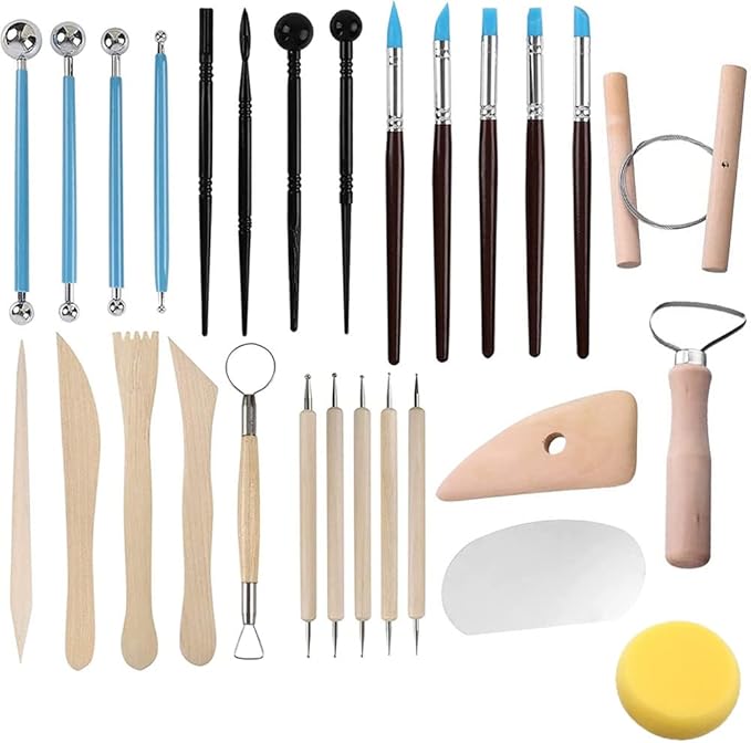 Clay Tools 40PCS Pottery Tools Clay Sculpting Tools Polymer Clay Tools Kit Ceramic Tools for DIY Handcraft Modeling Clay Carving Tools Set
