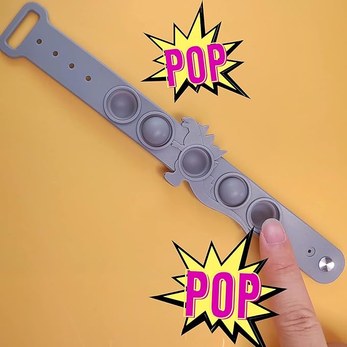 fidgets for Classroom, 2pcs Quiet Silent pop Wristband Watch, Autism Sensory Products, Stress Toys, Silent ADHD Toys for Adults Kids Toddlers