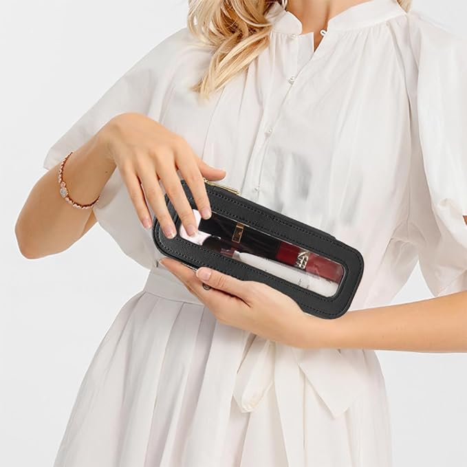 FFpaw Travel Clear Makeup Bag Set, TSA Approved Cosmetic Bag Case with Zipper Portable Makeup Pouch Toiletry Bag Women Traveling Cosmetic Organizer Storage Bag Car Organizer Car Essentials for Women