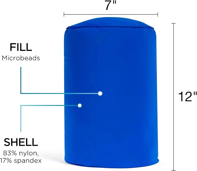 Brookstone Squishy FOM Cushion Pillow - The Original Stretchy, Comfy, Colorful Pillow for Neck, Lumbar Support, and Bed - for Sleeping, Car, Travel, Small, Blue, 12 x 7 Inches