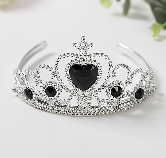 Girls Wednesday Costume Dress up Accessories for Girls Wednesday Gloves Tiara Crown Necklace Wand Earrings Bracelet Ring Kids Halloween Cosplay Accessories Christmas Gifts Set