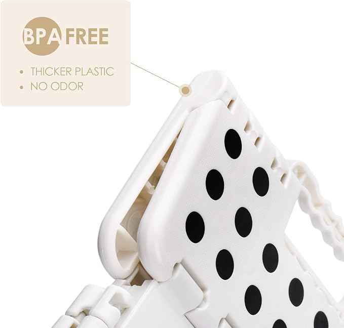 ACKO 10pack Folding Step Stool -13inch Height Premium Heavy Duty Foldable Foot Stool for Kids and Adults, Kitchen Garden Bathroom Stepping Stool White