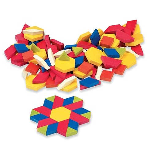 hand2mind Wood Pattern Blocks for Kids, Shapes for Kindergarten, Montessori Toys, Geometric Shapes, Symmetry, Shape Recognition, Pattern Blocks for Classroom (Set of 250)