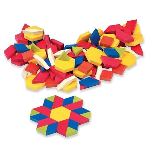 hand2mind Wood Pattern Blocks for Kids, Shapes for Kindergarten, Montessori Toys, Geometric Shapes, Symmetry, Shape Recognition, Pattern Blocks for Classroom (Set of 250)