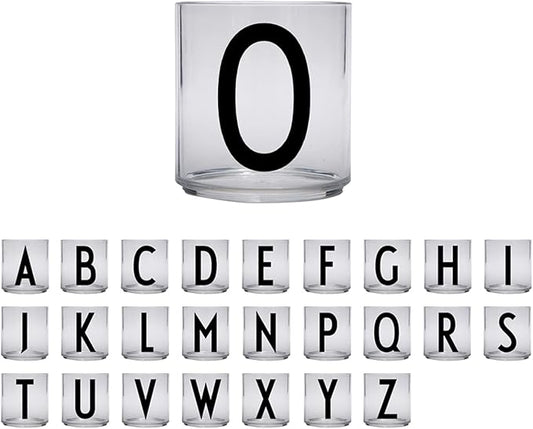 Design Letters Tritan Dinnerware Cups for Kids A-Z 6 Oz| Kids Glass Designed in Denmark for Baby feeding | Toddler Cup for Drinking | Unbreakable Tableware for Baby|Stackable Tumbler Cup BPA/BPS Free