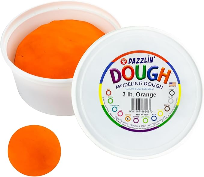 Hygloss Play Modeling Dough - Orangle Dough Unscented - Safe & Non-Toxic for Kids Arts & Crafts - Party Favors - Classroom Supplies - 3lb