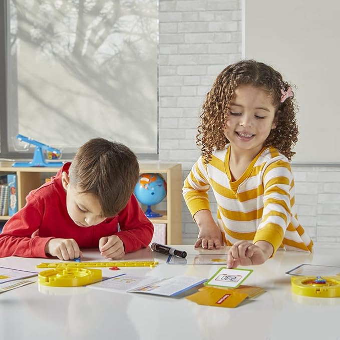 hand2mind Telling Time Basics Center Kit, NumberLine Learn to Tell Time Activity Set, Telling Time Teaching Clock Activities, Analog Classroom Clock for Kids, Math Manipulatives for Elementary School